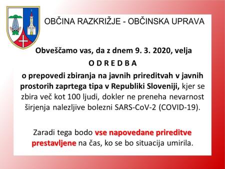 Napovedane prireditve prestavljene